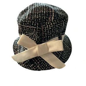 Women's Black Tweed Bucket with Bow